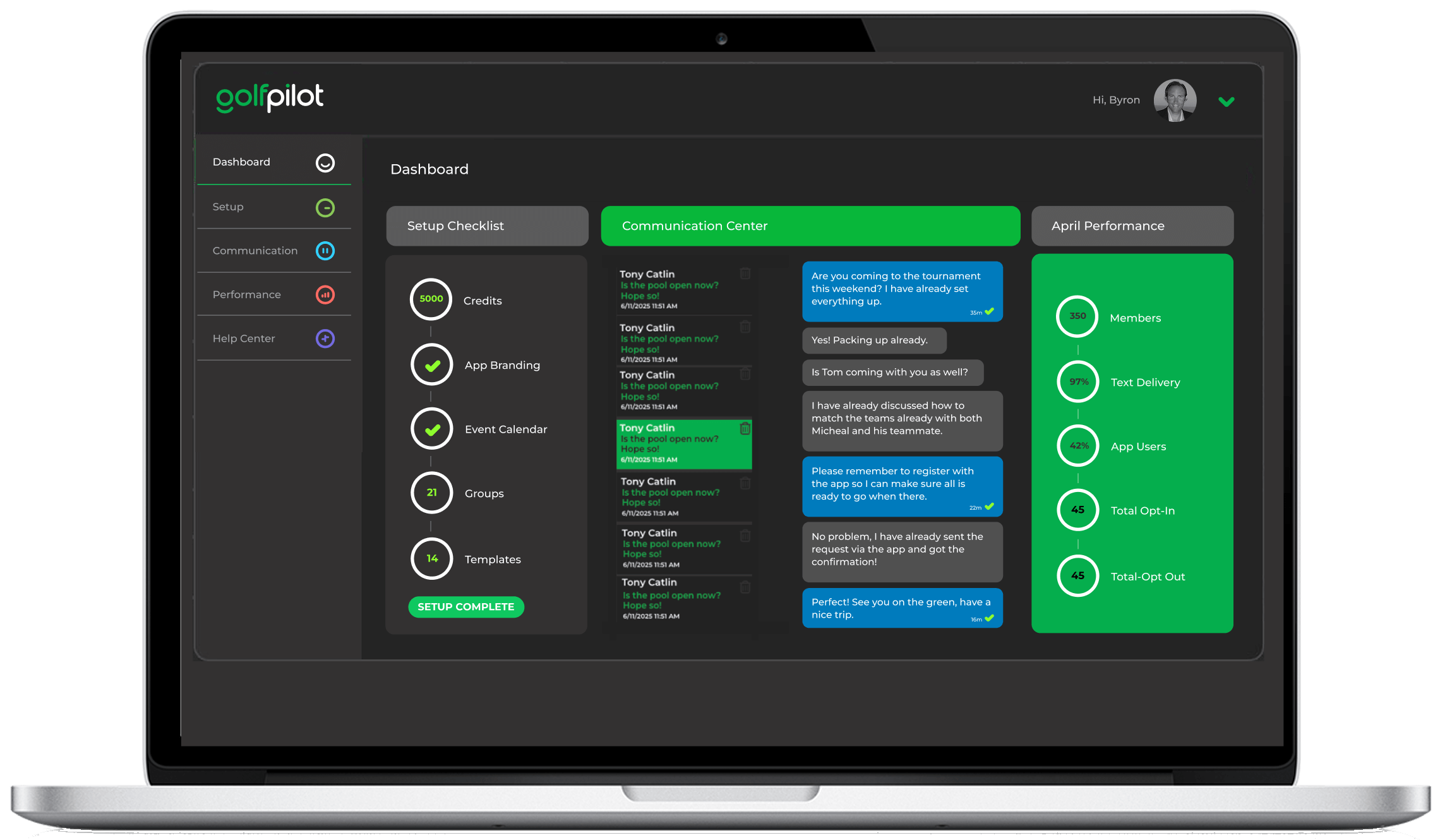club portal dashboard